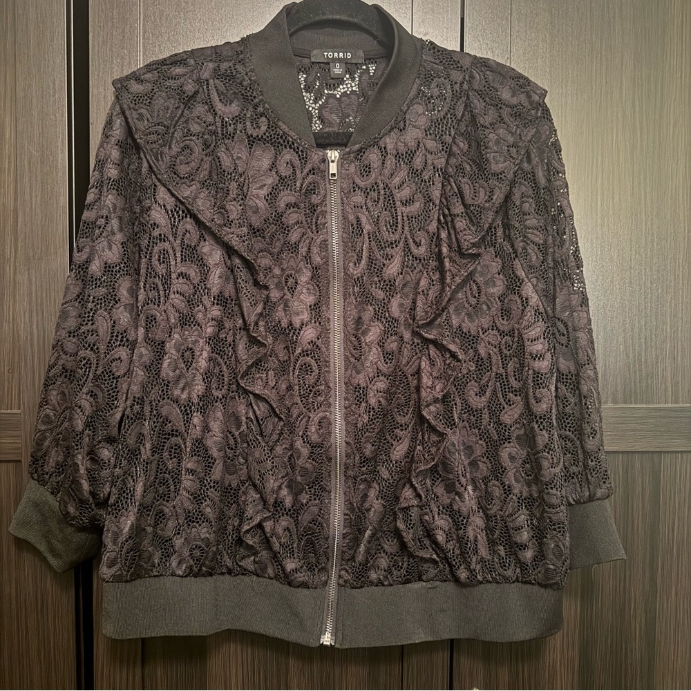 Torrid Black Lace Bomber Jacket​